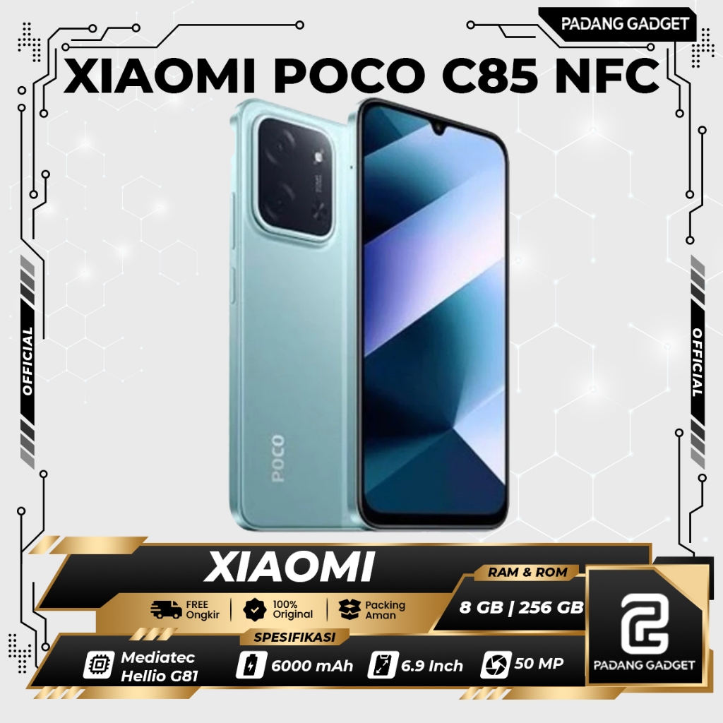 Xiaomi Poco C85 6/128 GB & 8/256 GB | HP Orignal Gaming Murah| Layar 6.9" 120 Hz Batrai 6000 mAh