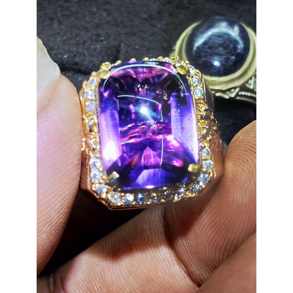 Cincin Batu Akik Kecubung Kalimantan Kualitas Super Harga Murah
