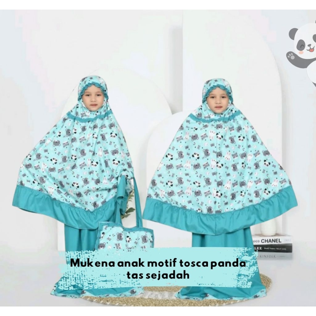 Mukena Anak Tas Sajadah 2-12 th/Mukena Anak Motif Karakter Mukena Anak+Sejadah Karakter Terbaru Kuro