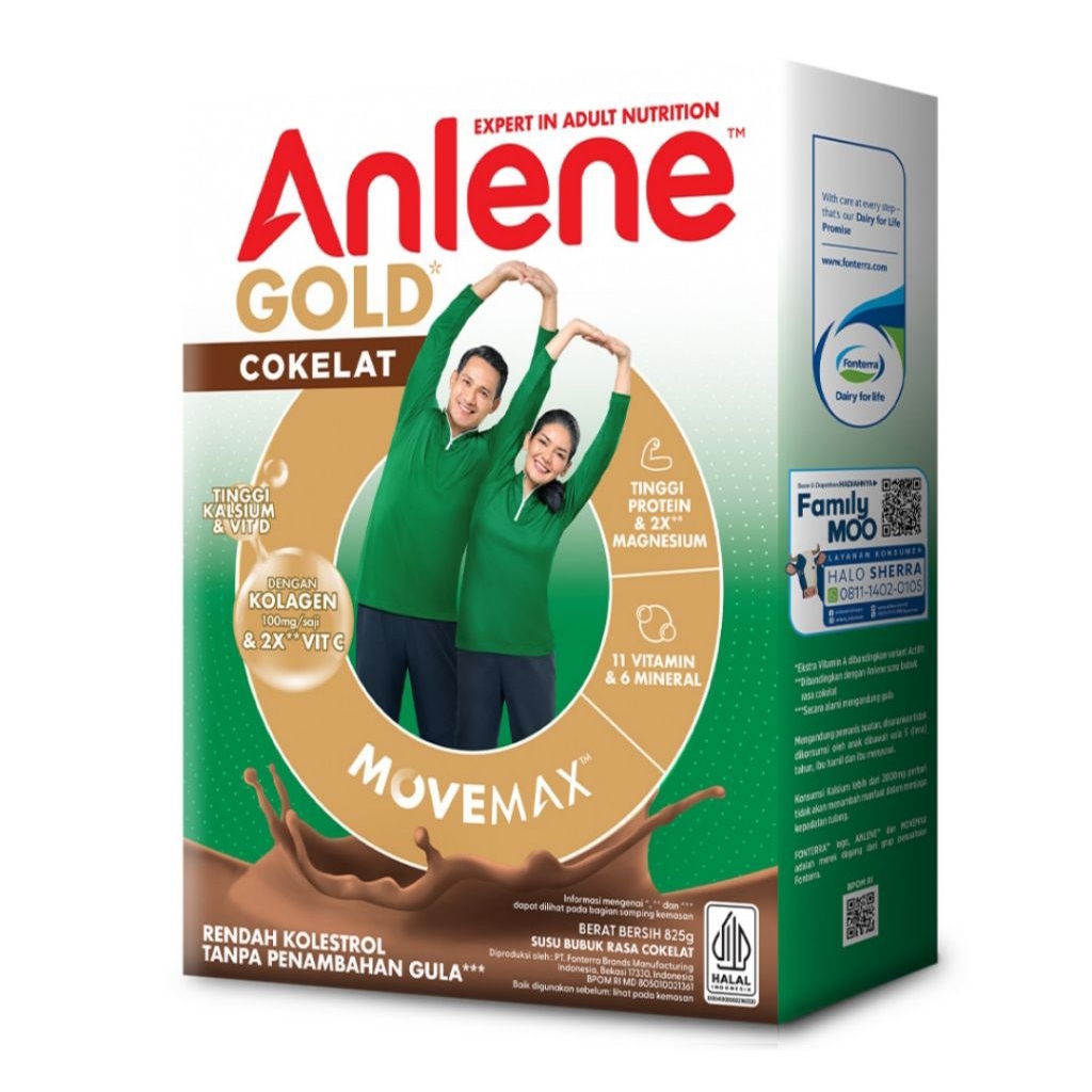 anlene gold 5x susu bubuk dewasa coklat 825g