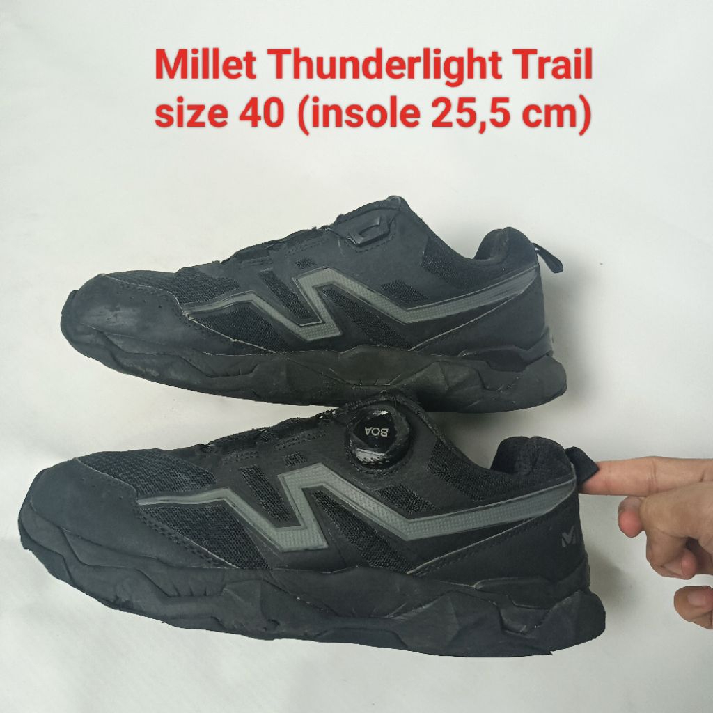 Preloved Sepatu Millet Trailrun Gunung Hiking Outdoor 40 Second Bekas
