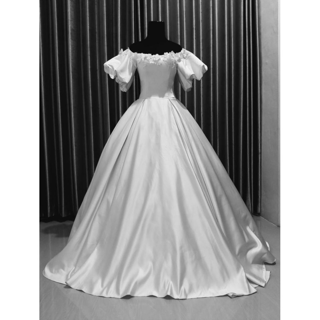 wedding dress, gaun pengantin simple dan elegan