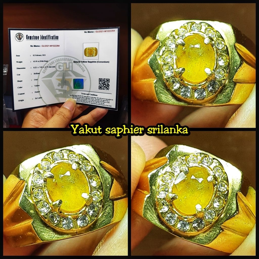 natural yakut sapphire ceylon srilanka + sertifikat lab