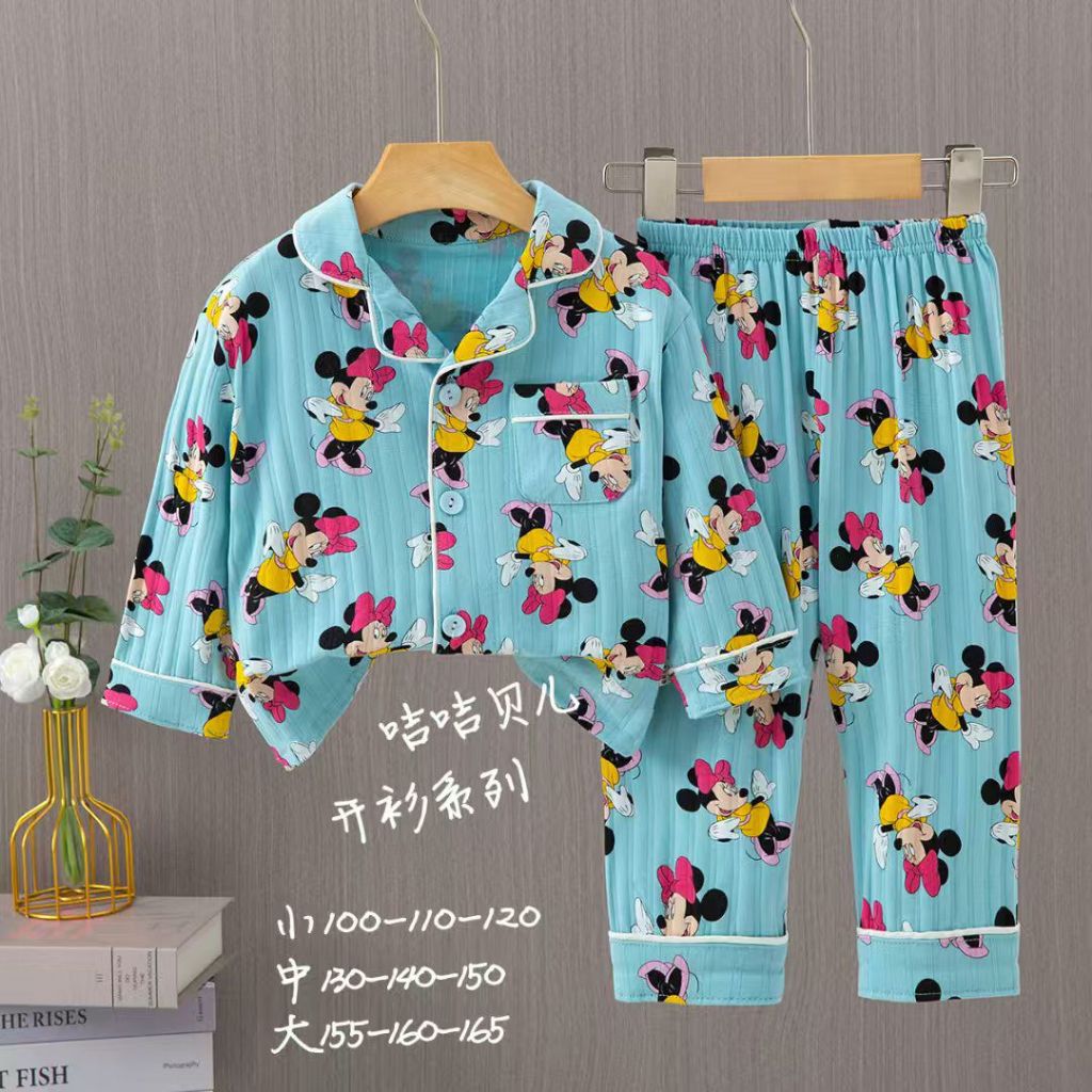 PPKCANK. 1116 [BISA COD] GRA PIYAMA ANAK CEWEK KATUN ORGANIK PP KANCING BRAND PREMIUM JIJIBEIER USIA