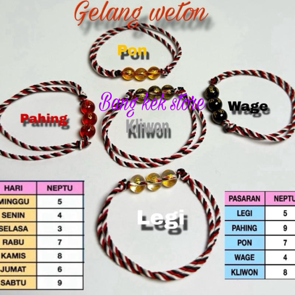 Gelang tridatu weton jawa bonus koin naga keberuntungan