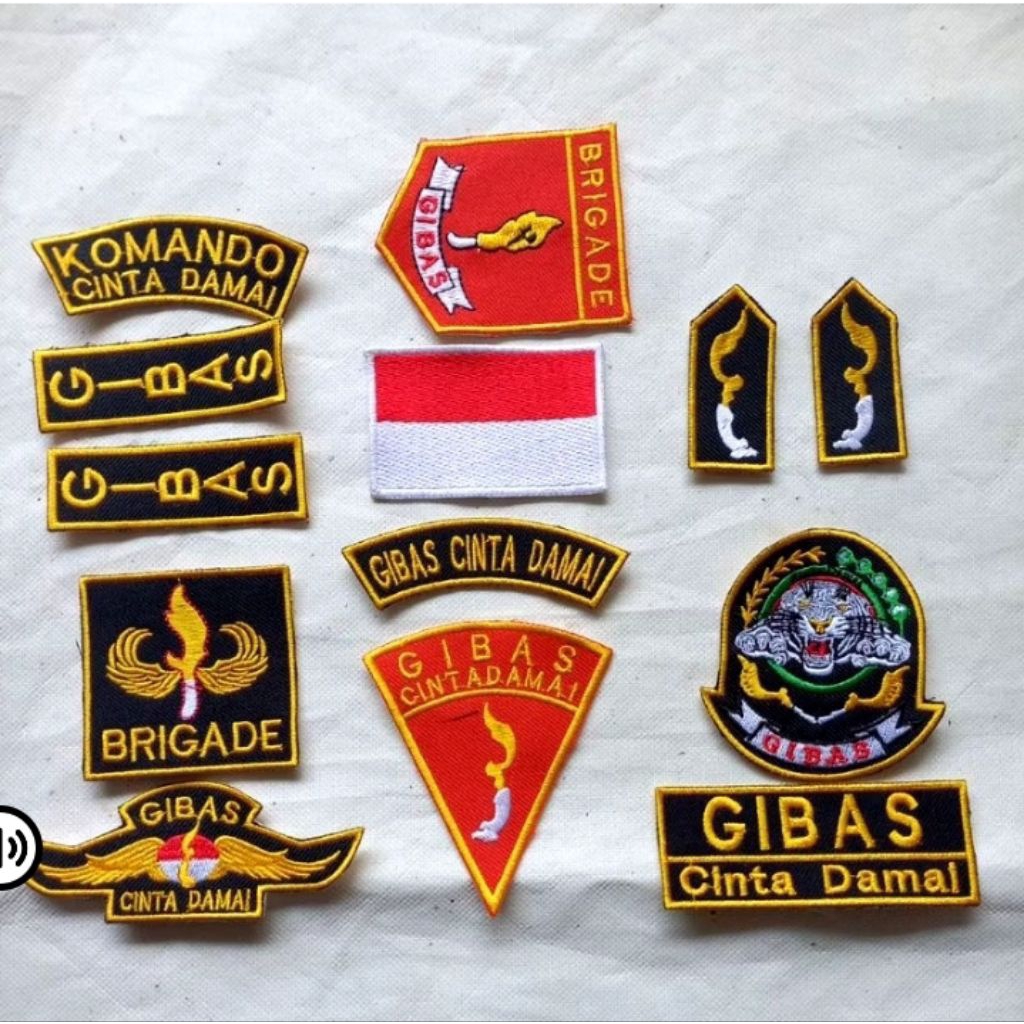 Logo Gibas Bordir 1 Set Kualitas Premium Jahitan Rapi