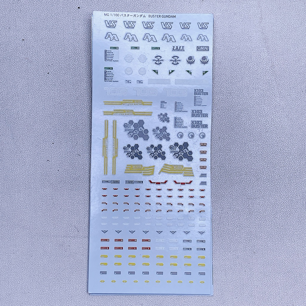 Bandai MG Gundam Buster Water Decal