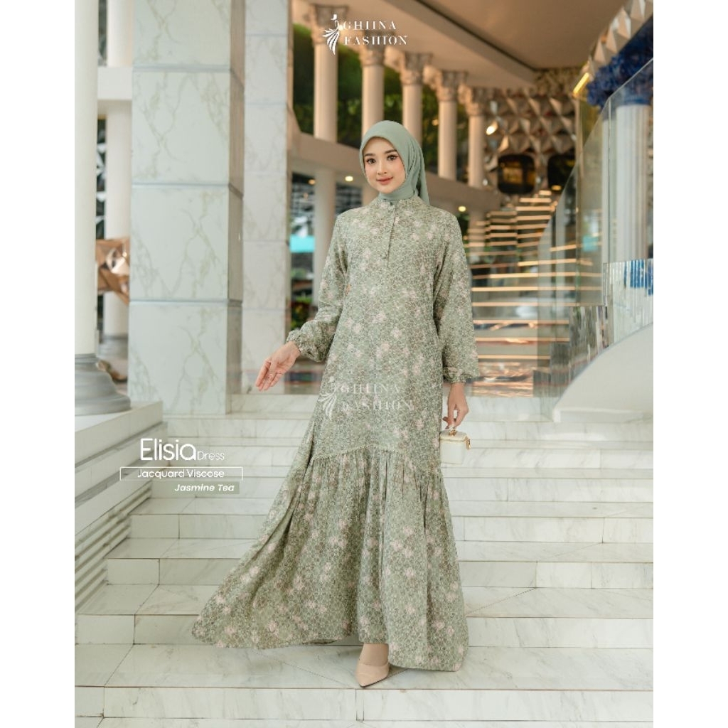 NEW~ ELISIA DRESS GHINA FASHION Gamis Motif Premium