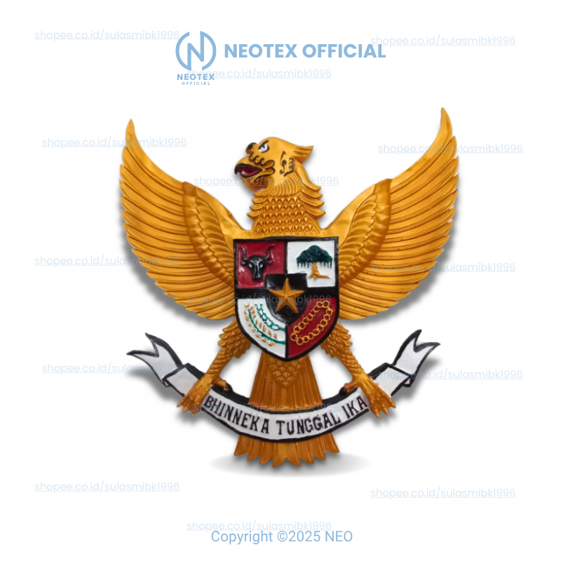 Hiasan Patung Lambang Burung Garuda Pancasila Indonesia Pajangan Dinding 57X57 3D Tempel Gantung Dek