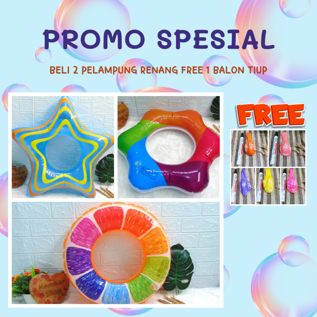 [BELI 2 GRATIS 1 BALON TIUP] BAN-MOTIF Ban renang pelampung renang anak Batita hingga Balita TK SD A