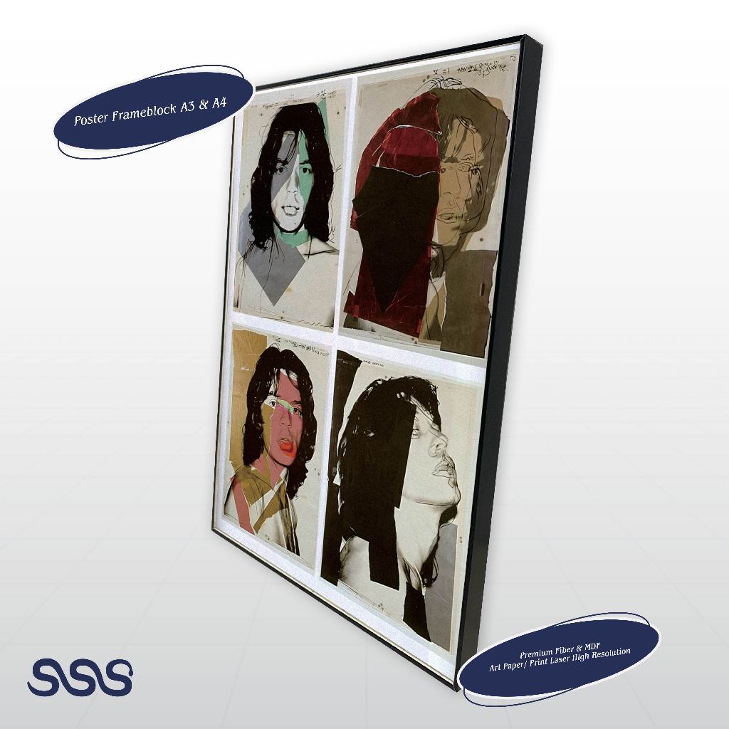 POSTER MICK JAGGER / MUSIC POSTER / POSTER FRAMEBLOCK 622