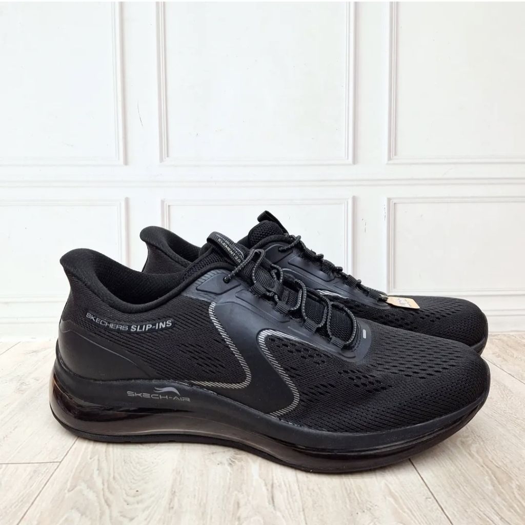 Sepatu Full Black Slip On Tali Variasi SKECHERS Skech Air Element 2.0 232862/BBK 100% Original Resmi
