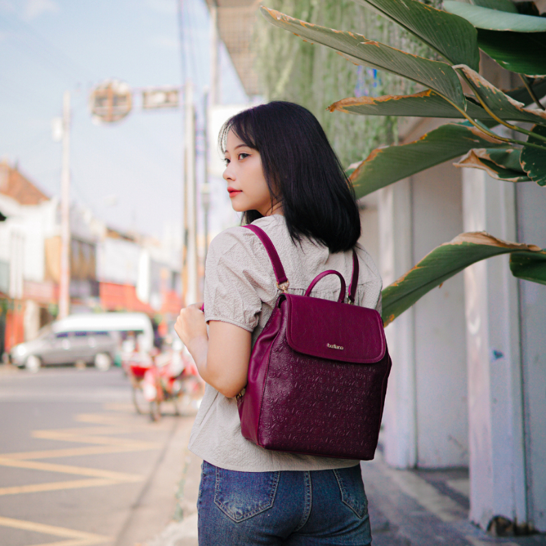 Berliano | MELODI BAG | Tas backpack wanita | tas kulit sapi asli
