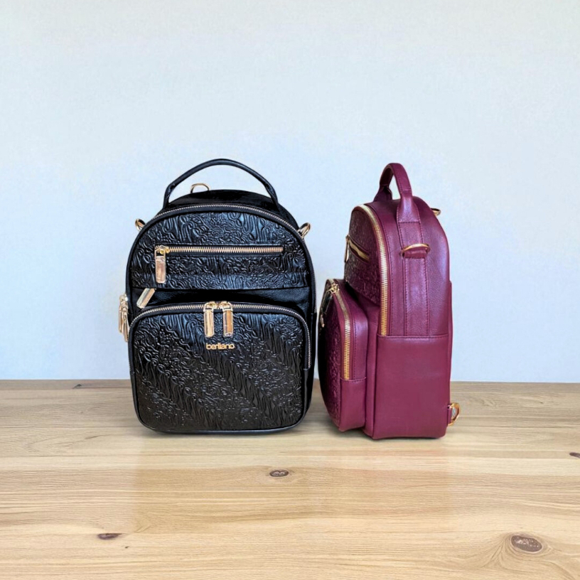 Tas Kulit Berliano | Hinata Bag Berliano | GOLD SHINY | Tas Kulit Sapi Motif BATIK