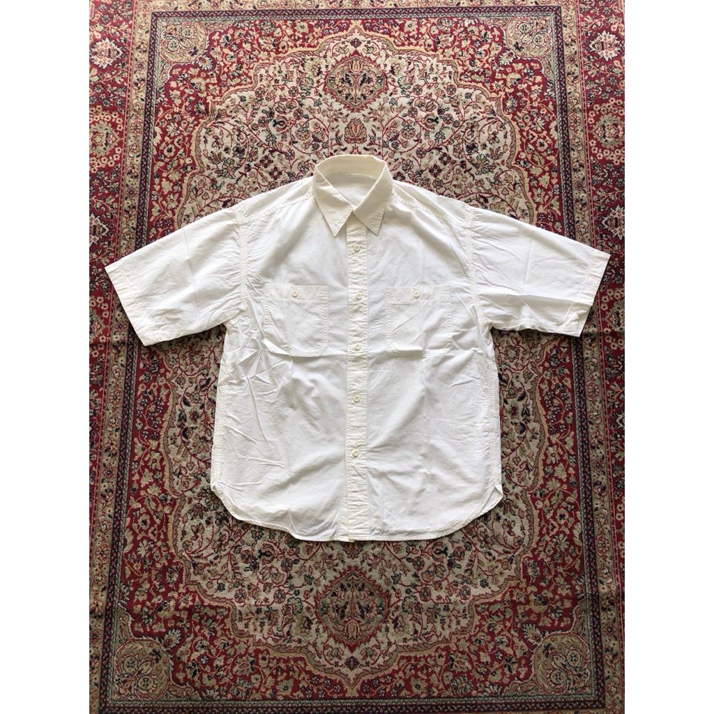 Kemeja Gu Short sleeve shirt  Gu japan oversize work shirt HH034