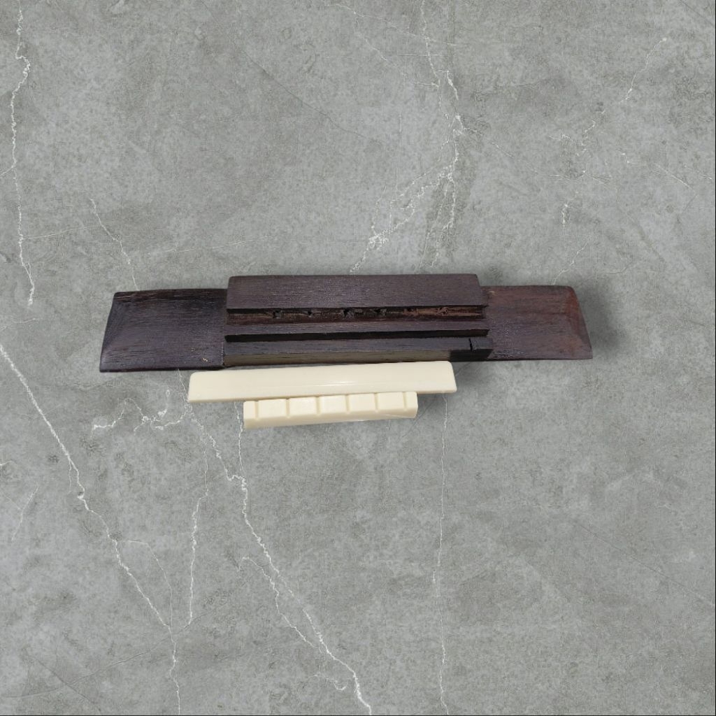 Paket hemat 1 set full brigde classic + sadle nut tulang gitar classic nylon atau sadle nut plastik 