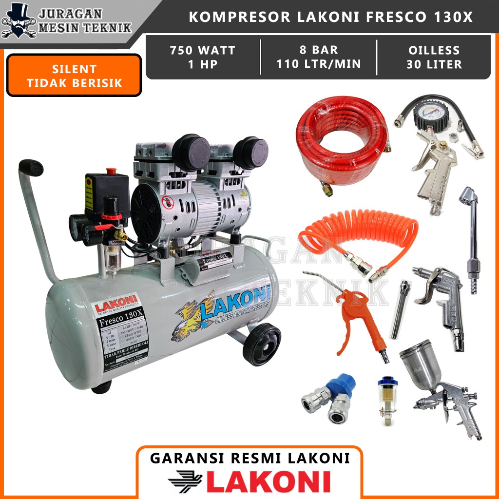 Mesin Kompresor Oilless 1HP 30 Liter Lakoni Fresco 130X