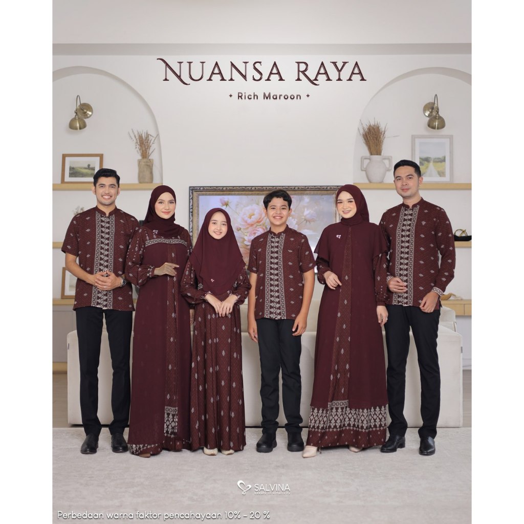 SARIMBIT NUANSA RAYA (RICH MAROON)  BY SALVINA HIJAB |SARIMBIT SALVINA |SARIMBIT 2026| COUPLE SET