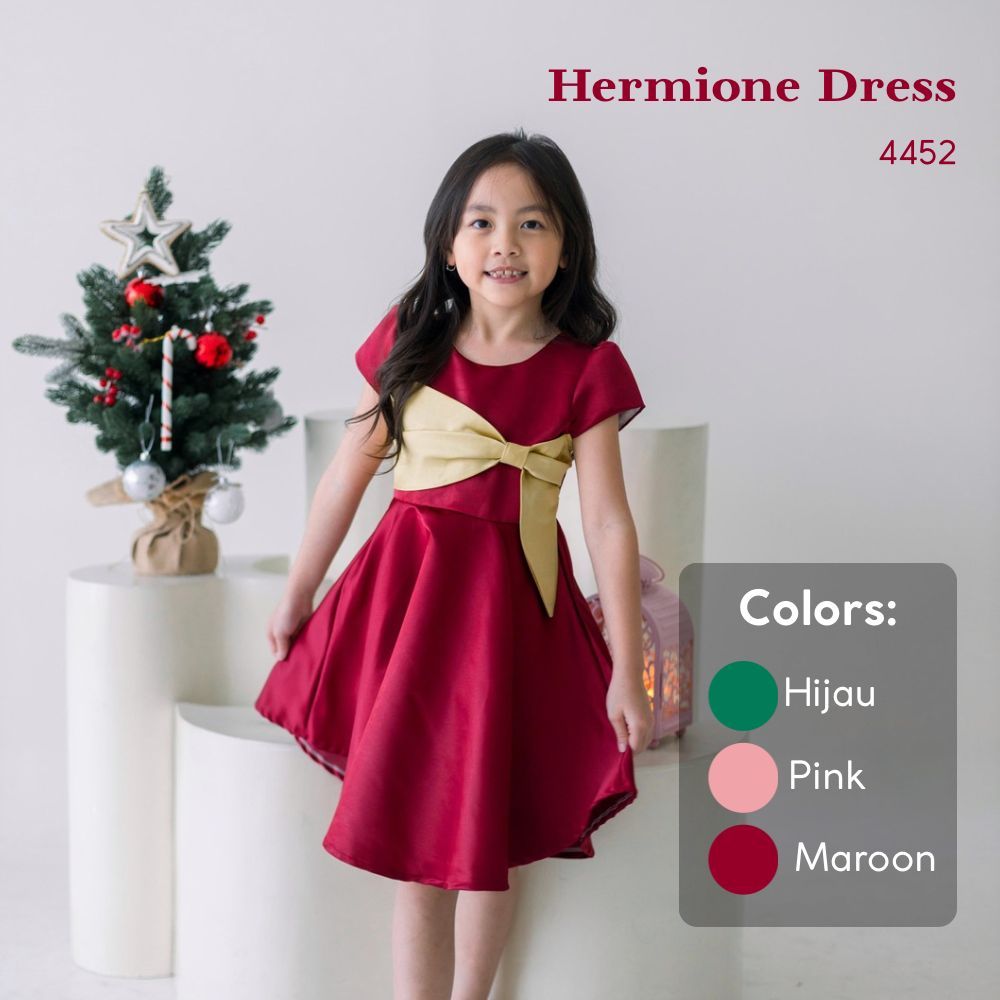 Two Mix - Baju Gaun Dress Anak Natal Perempuan Satin Cantik Mewah 1-12 Tahun 4452