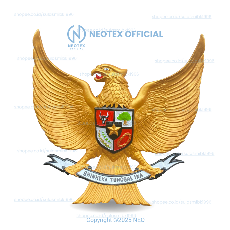 Hiasan Patung Lambang Burung Garuda Pajangan Pancasila Indonesia 1X1 Meter 3D Tempel Gantung Dekoras