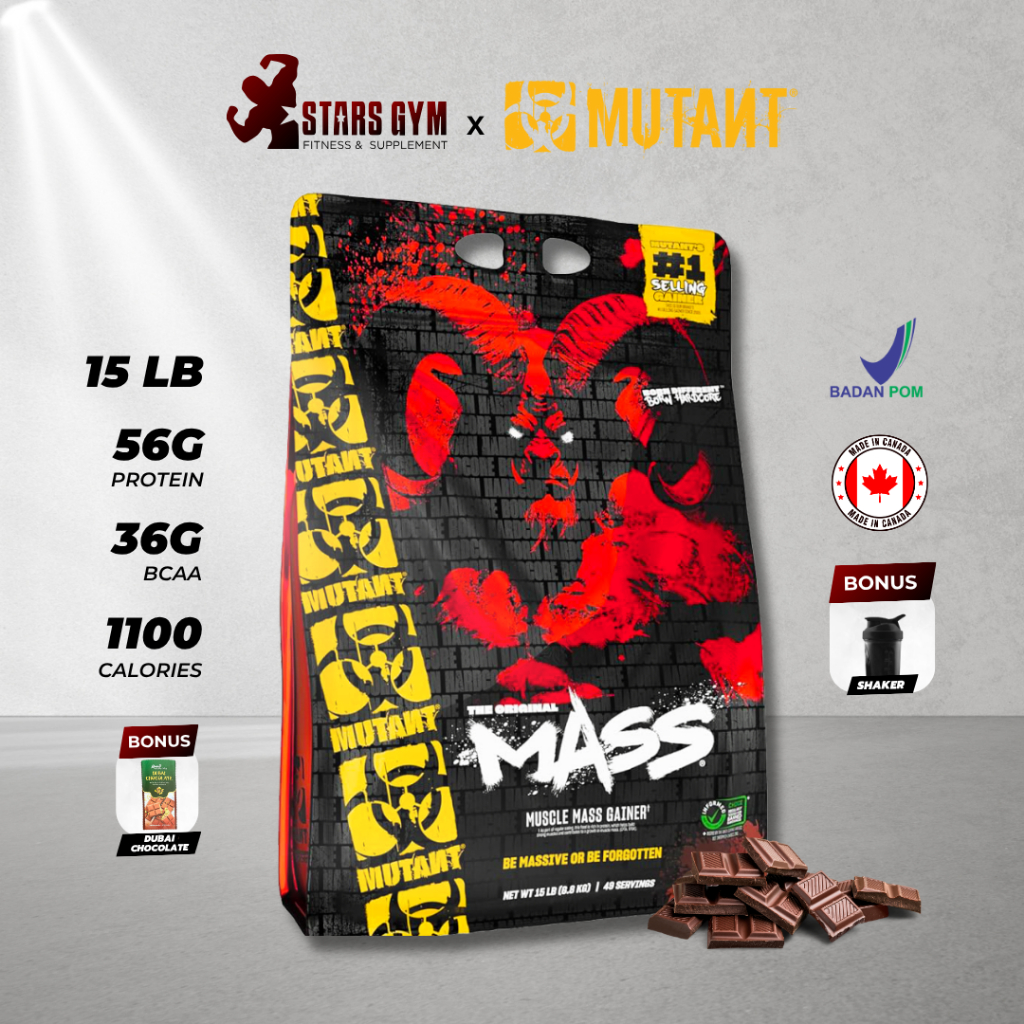 Mutant Mass 15 Lbs Weight Gainer Protein Bulking Suplemen Gym