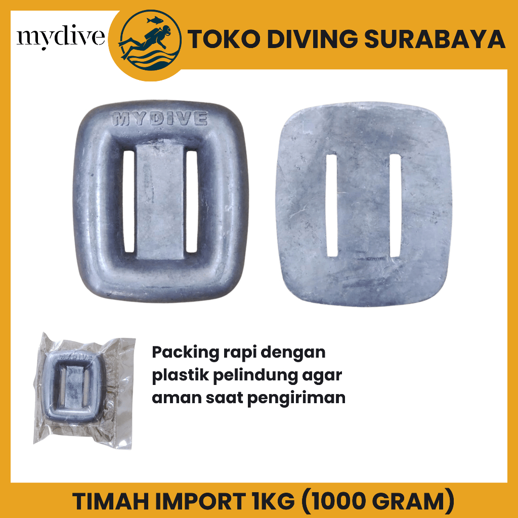 Timah Pemberat MYDIVE 1kg (1000 Gram) / Timah Pemberat Scuba Diving / Pemberat Freediving Spearfishi