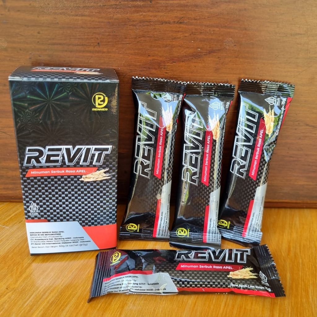 REVIT RENNER ORIGINAL MINUMAN SERBUK RASA APEL PLUS GINGSENG SEMANGAT MENINGKAT