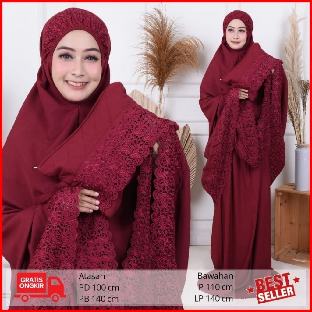 Betseler mukena dewasa siti Khadijah mukena bordir sulam mukena terbaru mukena terkini mukena renda