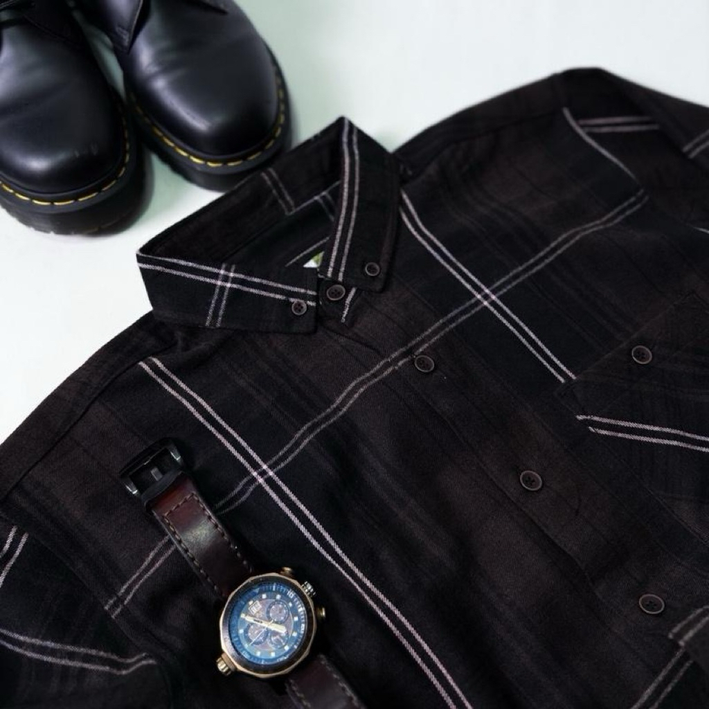 KEMEJA FLANEL LENGAN PANJANG F2D SEMI WOL PREMIUM ET 70