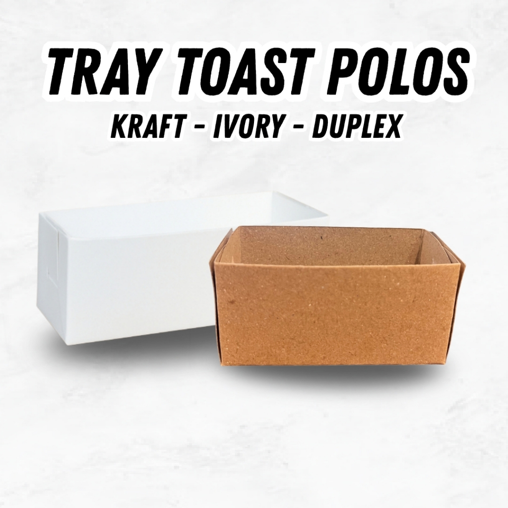 Isi 50 Pcs Box Toast Roti Bakar, Box Ropang Ivory putih - Duplex - Kraft Laminasi | 11x5,3x5,3cm