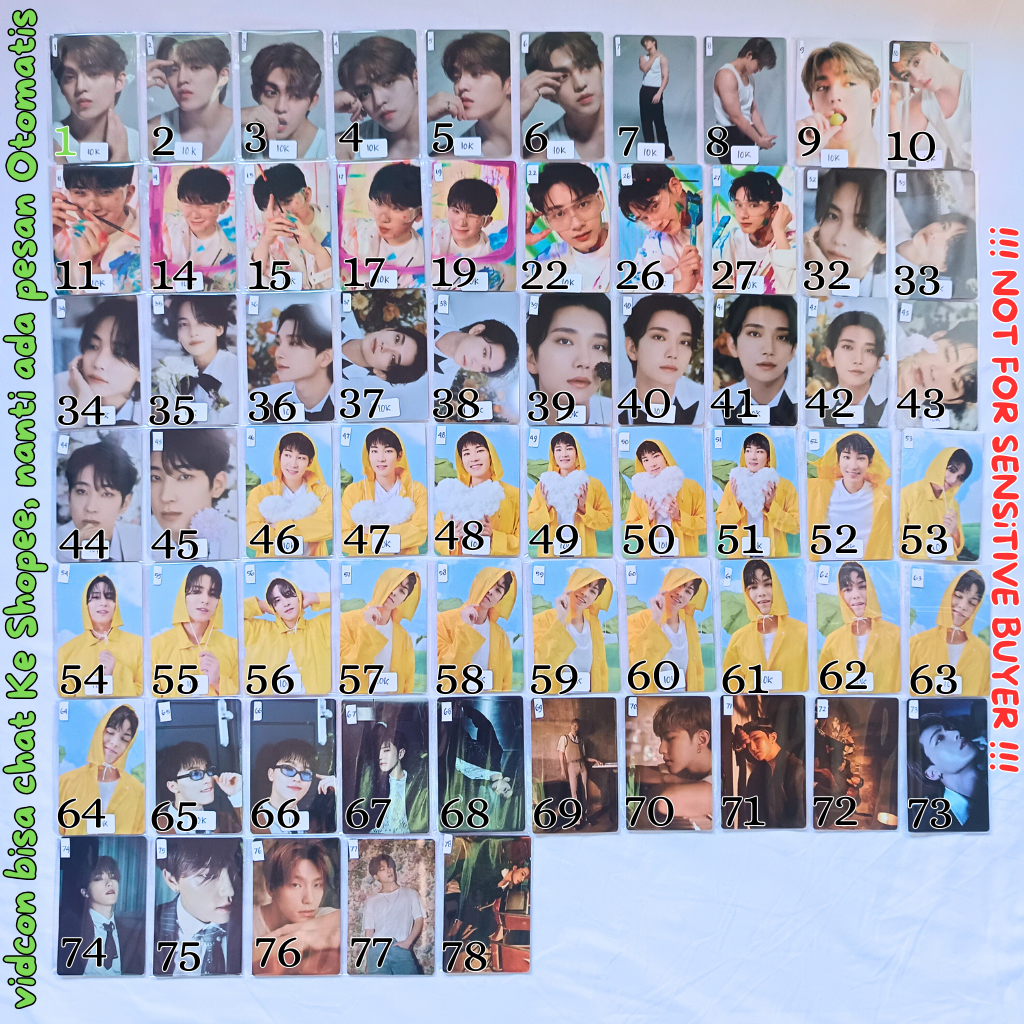 PC SCOUPS JEONGHAN JOSHUA JUN HOSHI WONWOO WOOZI MINGYU VERNON DINO BOOKLET ATTACCA  DEAR VER FTS FM