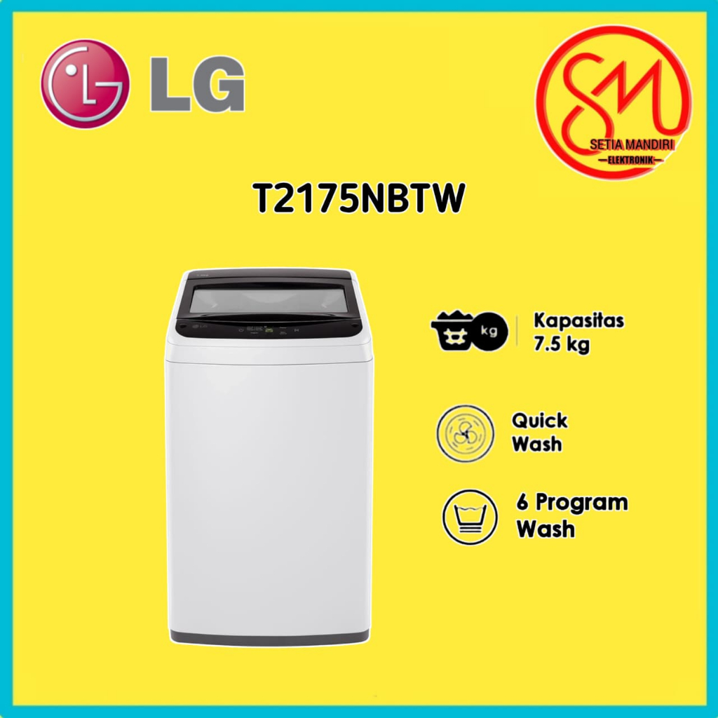 LG Mesin Cuci 1 Tabung 8.5Kg T2185NBTS / 7.5 Kg T2175NBTW