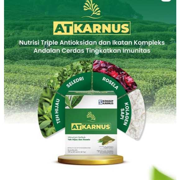 Ready AT Karnus Alga Tea Kemasan Baru 1 Box 60 Saset Original