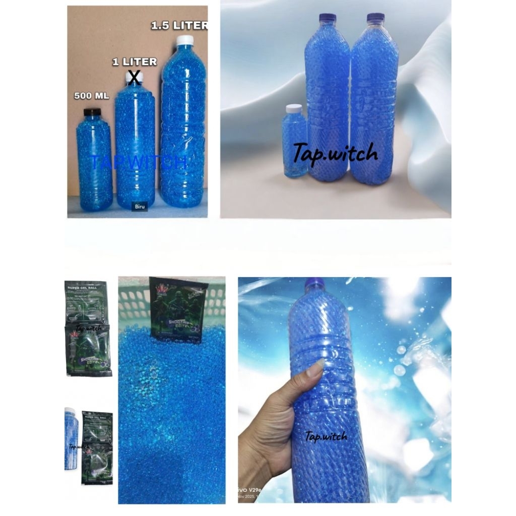 Mainan Pluru jely Sebotol Penuh peluru gel blaster wgg wgb ( botol Aqua) Besar water beads