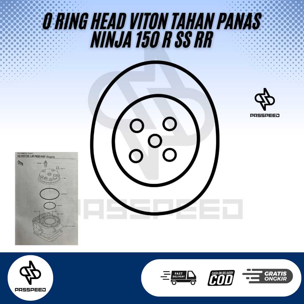 ORING HEAD NINJA R SS RR VITON TAHAN PANAS DAN BENSIN 1 SET