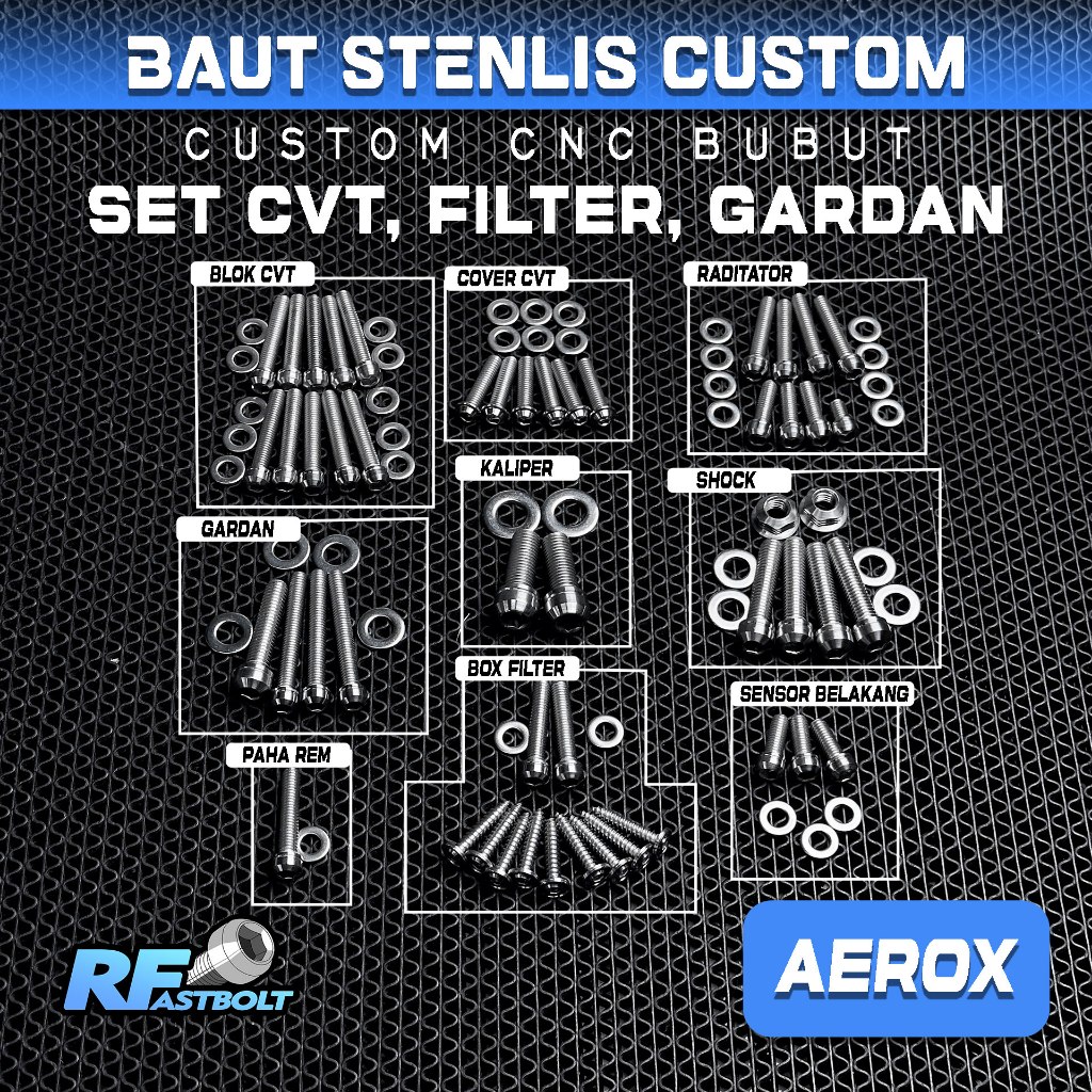 BAUT SET CUSTOM CVT FILTER GARDAN YAMAHA AEROX STENLIS CUSTOM CNC BUBUT