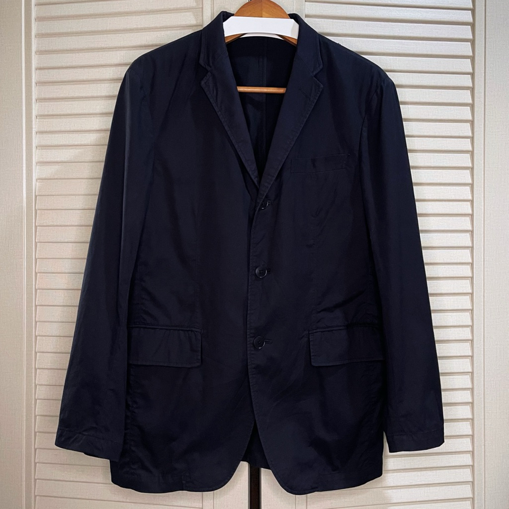 Uniqlo - Washed  Cotton Jacket/Blazer/Suit/Sport Coat/Jas - Navy - Size M fit L