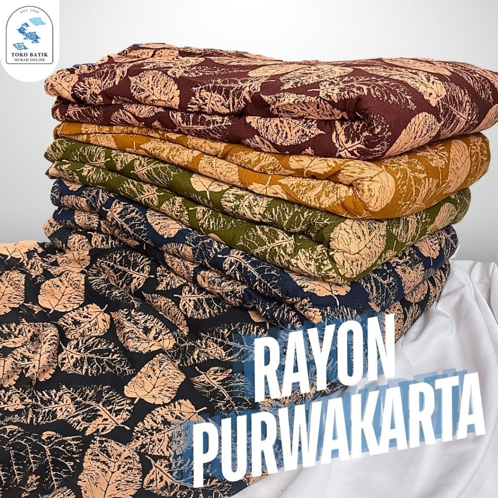 Kain Katun Korea Rayon Silky Viscose Printing Motif "Purwakarta" 2025 Original 100% Premium