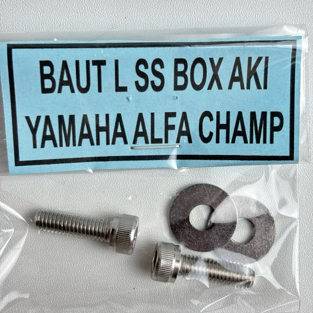 Baut L stainless box aki Yamaha ALFA CHAMP