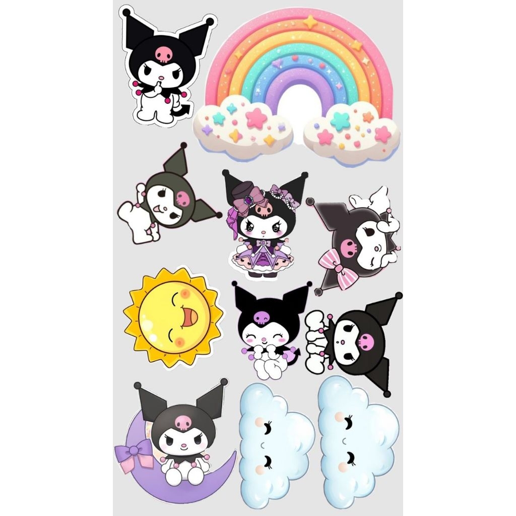 stiker kuromi,stiker anak perempuan,stiker anak,mainan anak,stiker hp,laptop,tumbler,gelas,stiker te