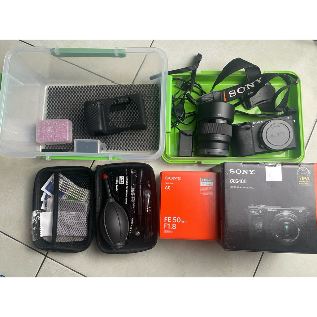 Sony A6400 dan lensa FE 50mm F1.8 Penah Dipakai/Bekas/Second/