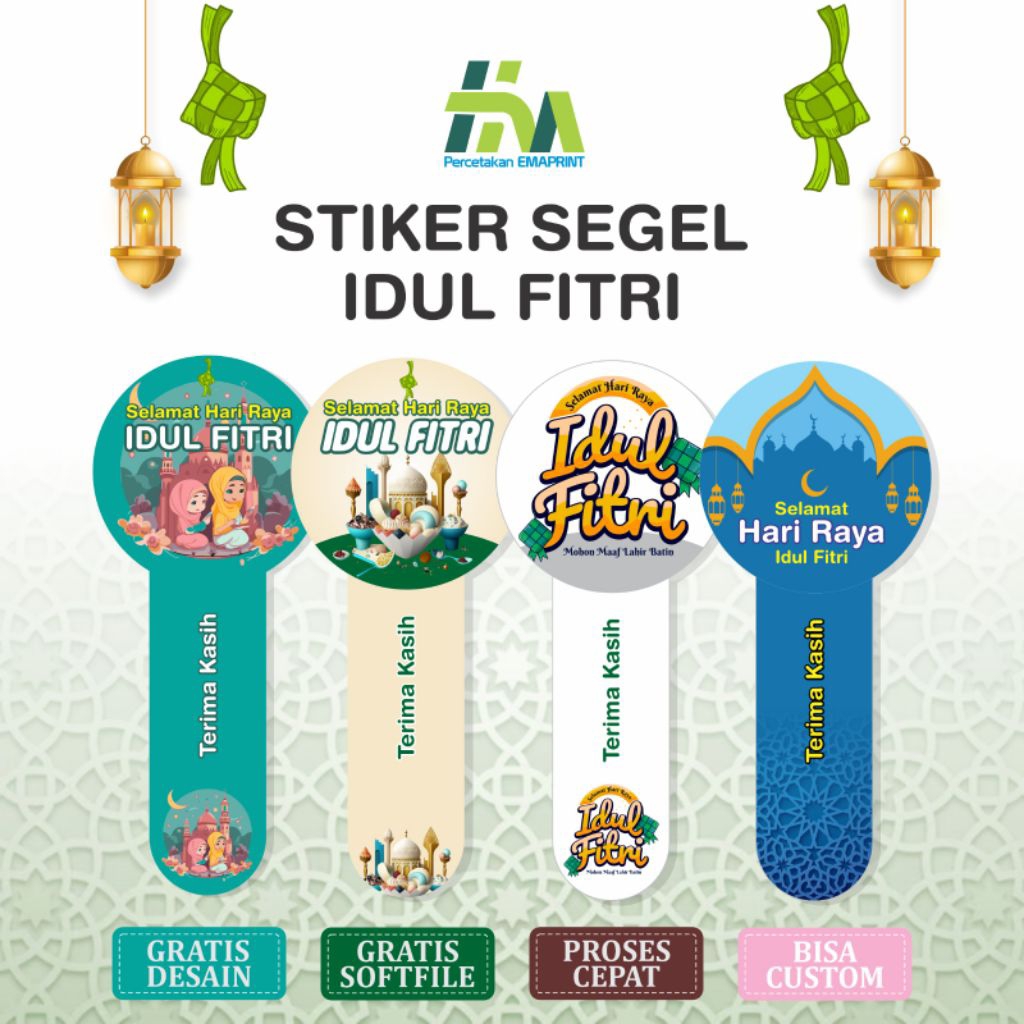 STIKER SEGEL IDUL FITRI/ STIKER TOPLES KUE KERING / STIKER SEGEL TOPLES