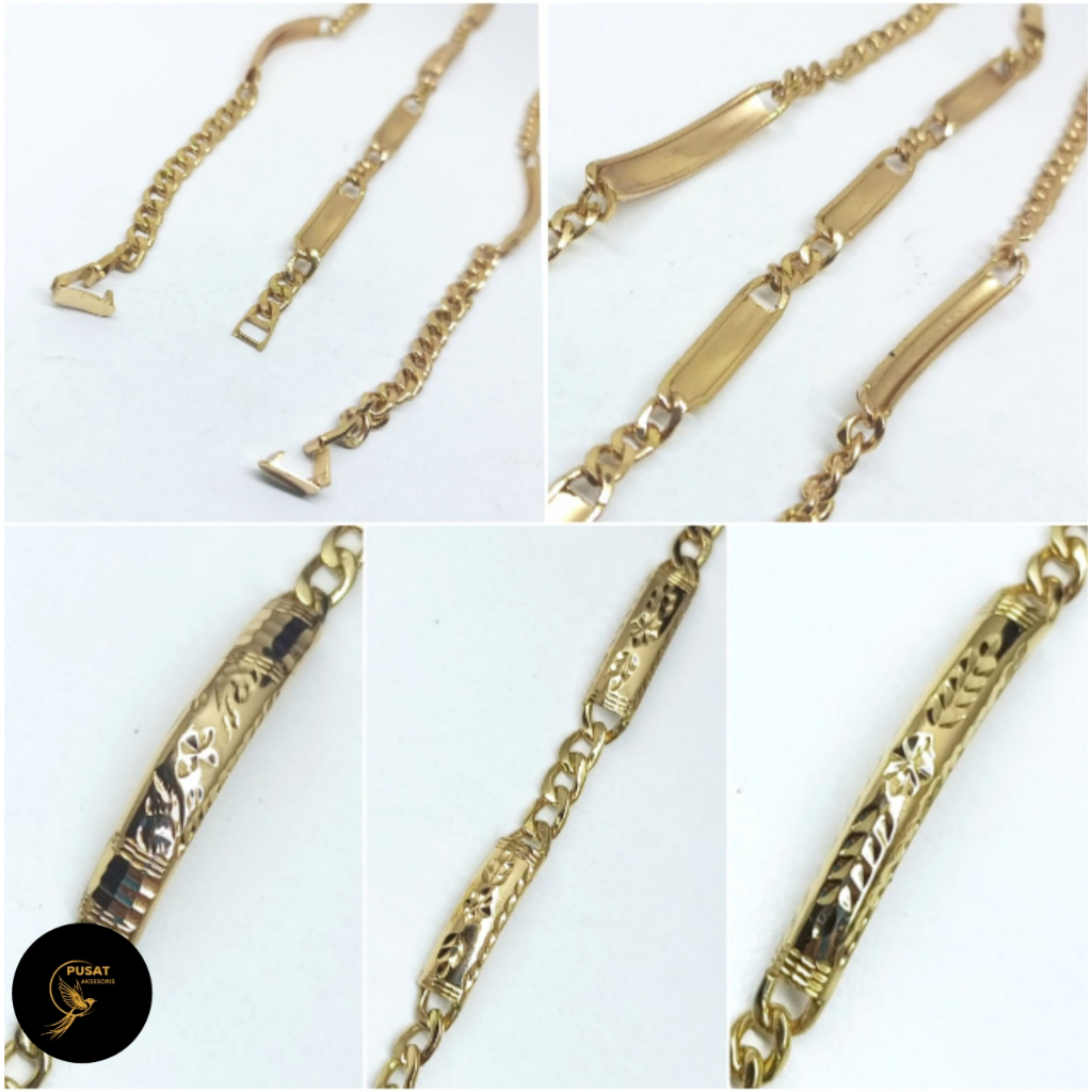 GELANG SWASA Dewasa Rantai Plat Kuncian Klik. Terlaris. Terfavorit MIRIP EMAS ASLI DAN ANTI KARAT