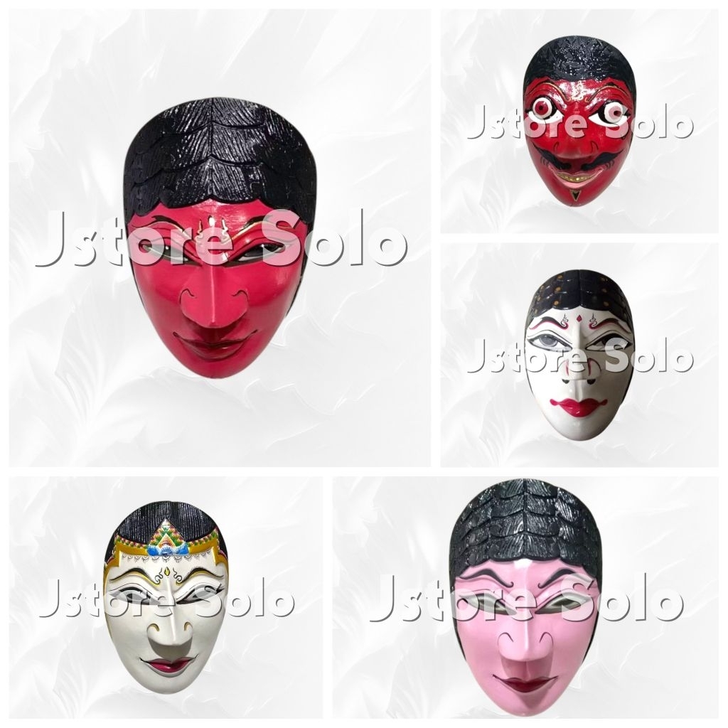 Topeng Kayu Tradisional topeng tari karnaval karakter Panji Klono dll Kode Js111