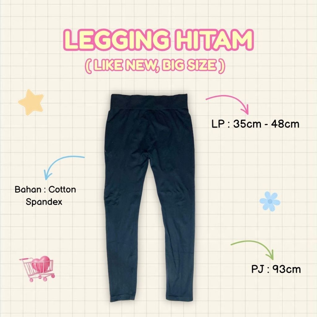 Celana Legging Olahraga / Celana Wanita Olahraga / Mature Legging - Second Preloved Stuffie