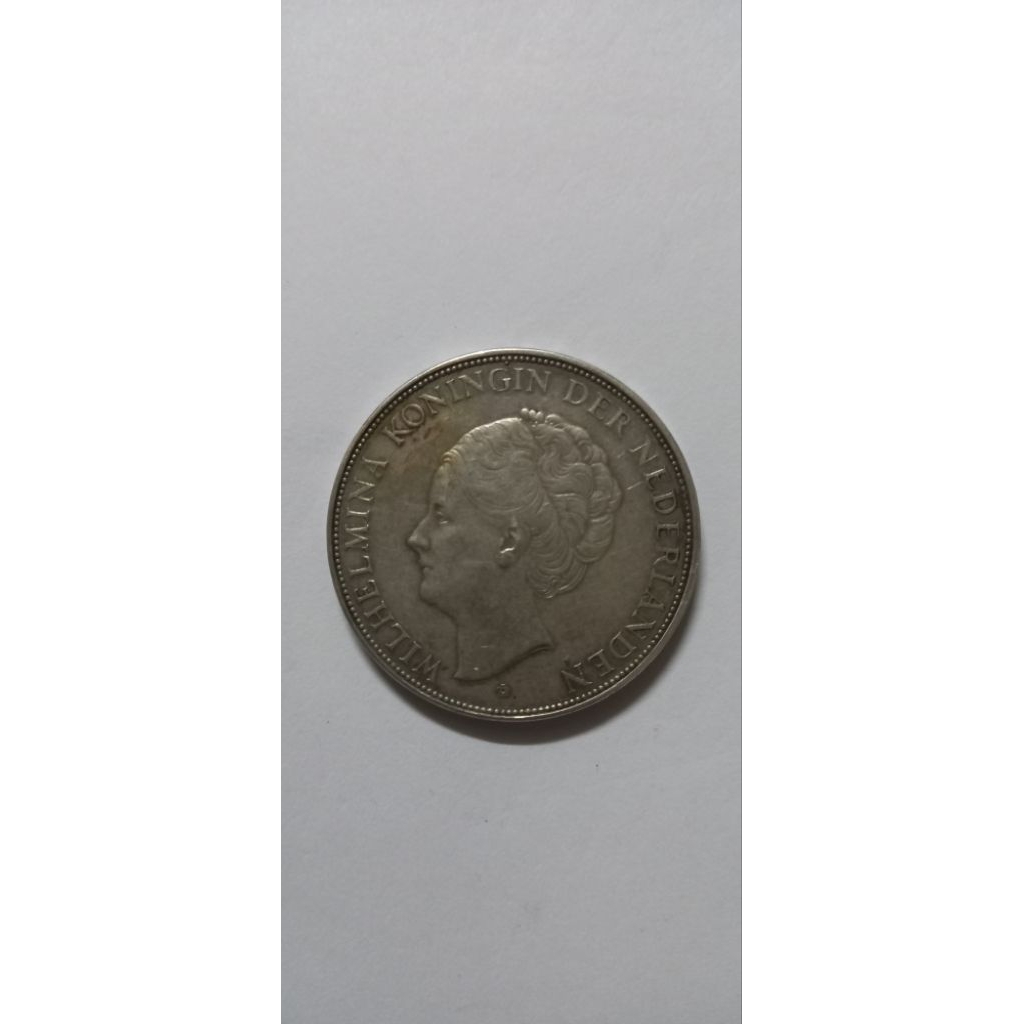 Uang kuno Gulden WILHELMINA 1937 Original