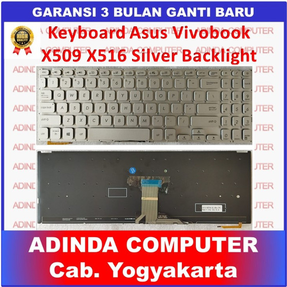 Keyboard Asus Vivobook 15 X509 A509 A509MA A509FA X509B X509D Silver Backlight