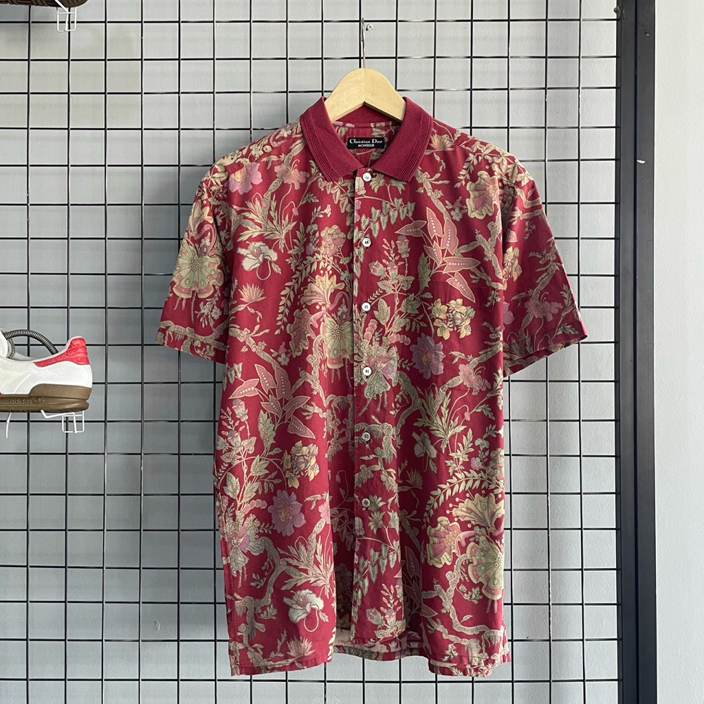 Christian Dior Vintage Floral Patterned Shirt / Kemeja Pendek Christian Dior