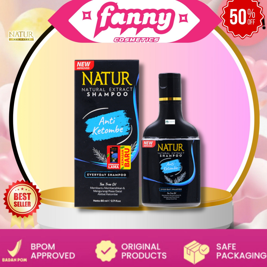 Natur Shampoo Tea Tree Oil 80 ML - Perawatan Rambut Anti Ketombe