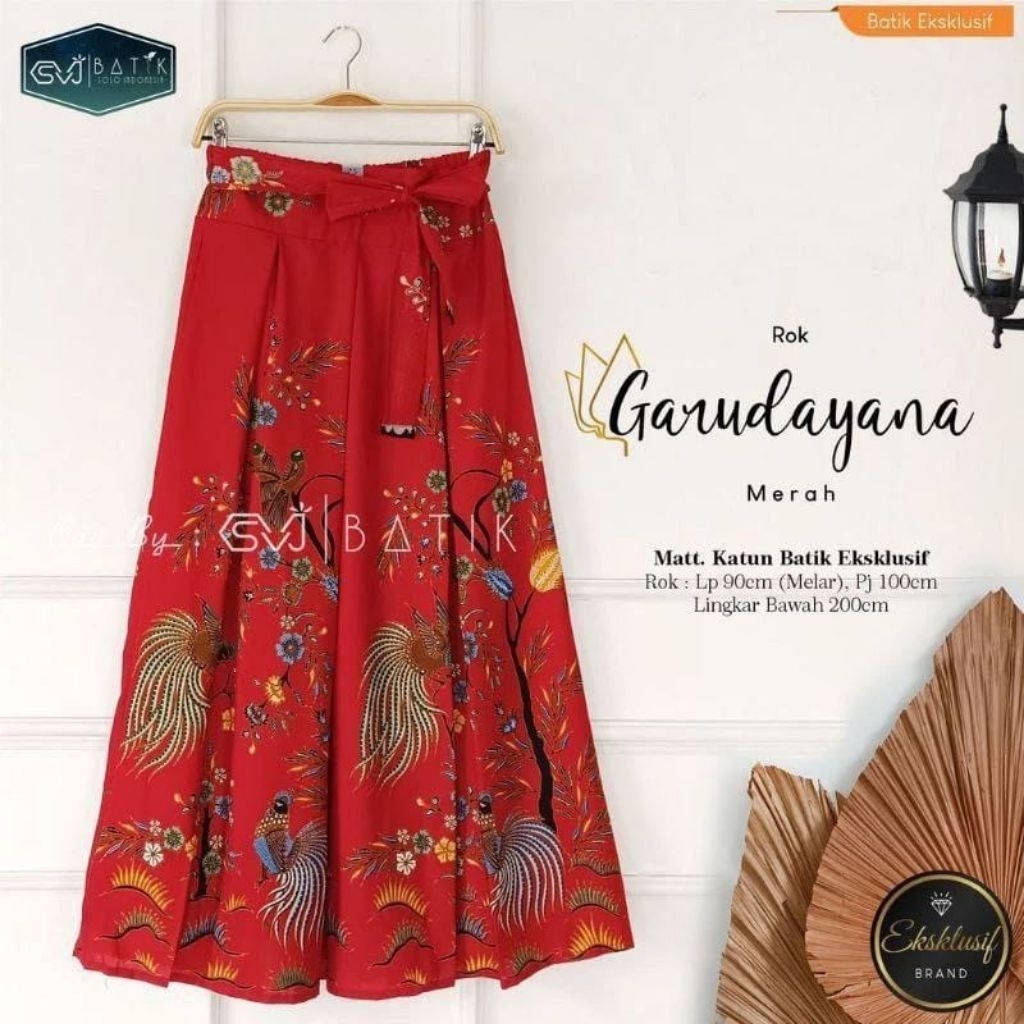 Rok batik modern model payung